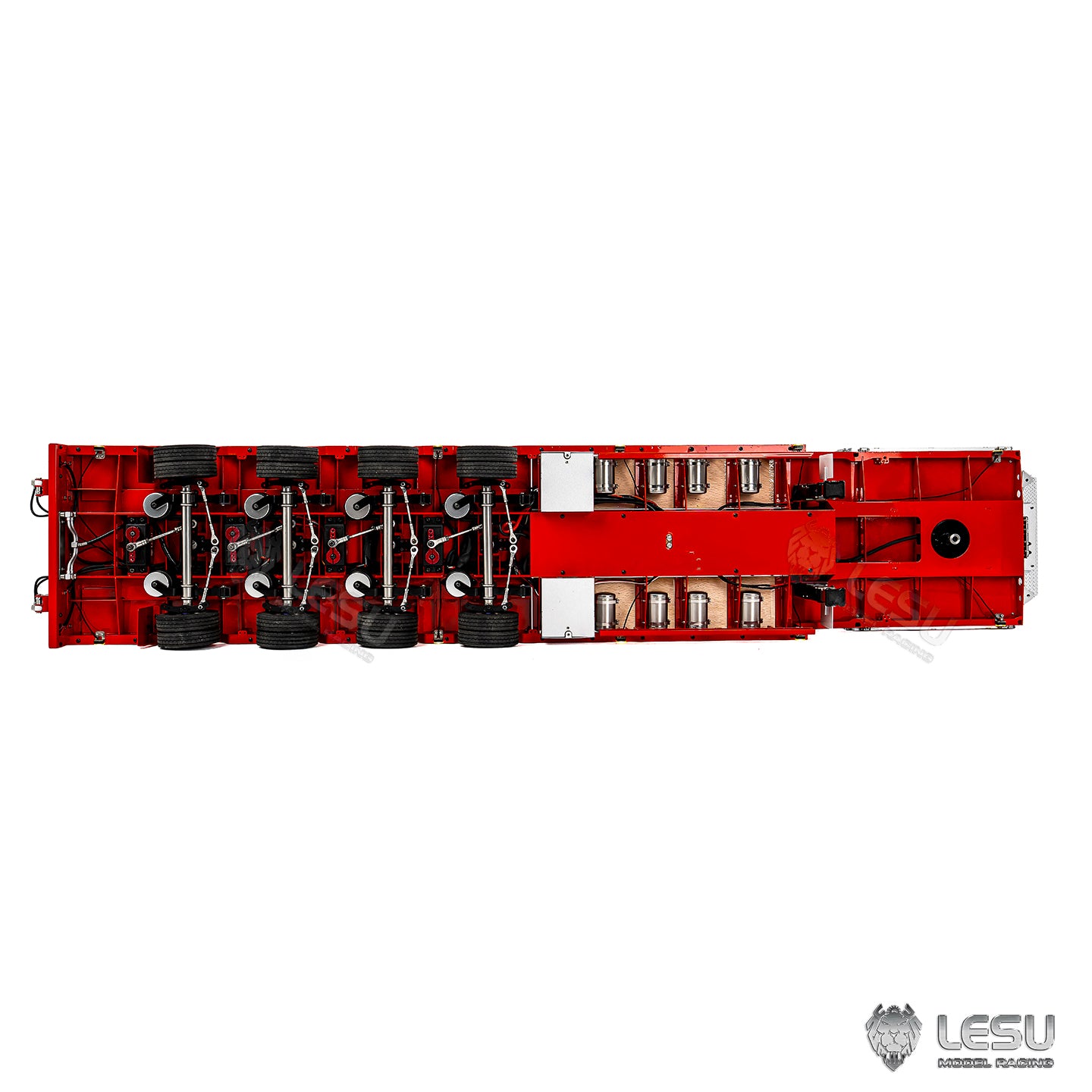 LESU Metal 1/14 RC Trailer A0054 Hydraulic Lifting Tailboard 4 Axles Steering Available for DIY RC Tractor Truck Lorry Car Model