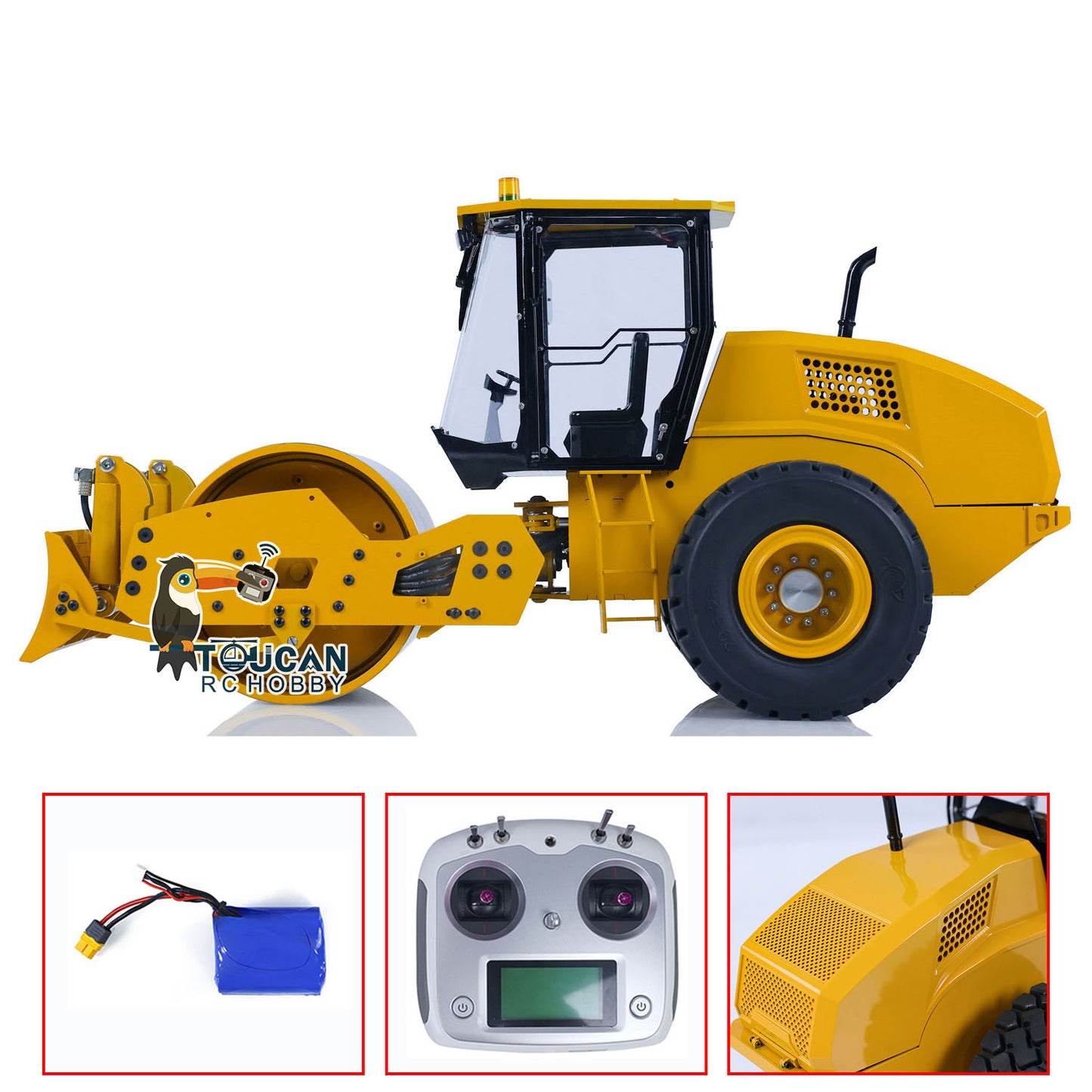 IN STOCK Metal CS11 1/12 RC Engineering Vehicles Hydraulic Remote Control Road Roller Car Assembled Painted ESC Motor Servo