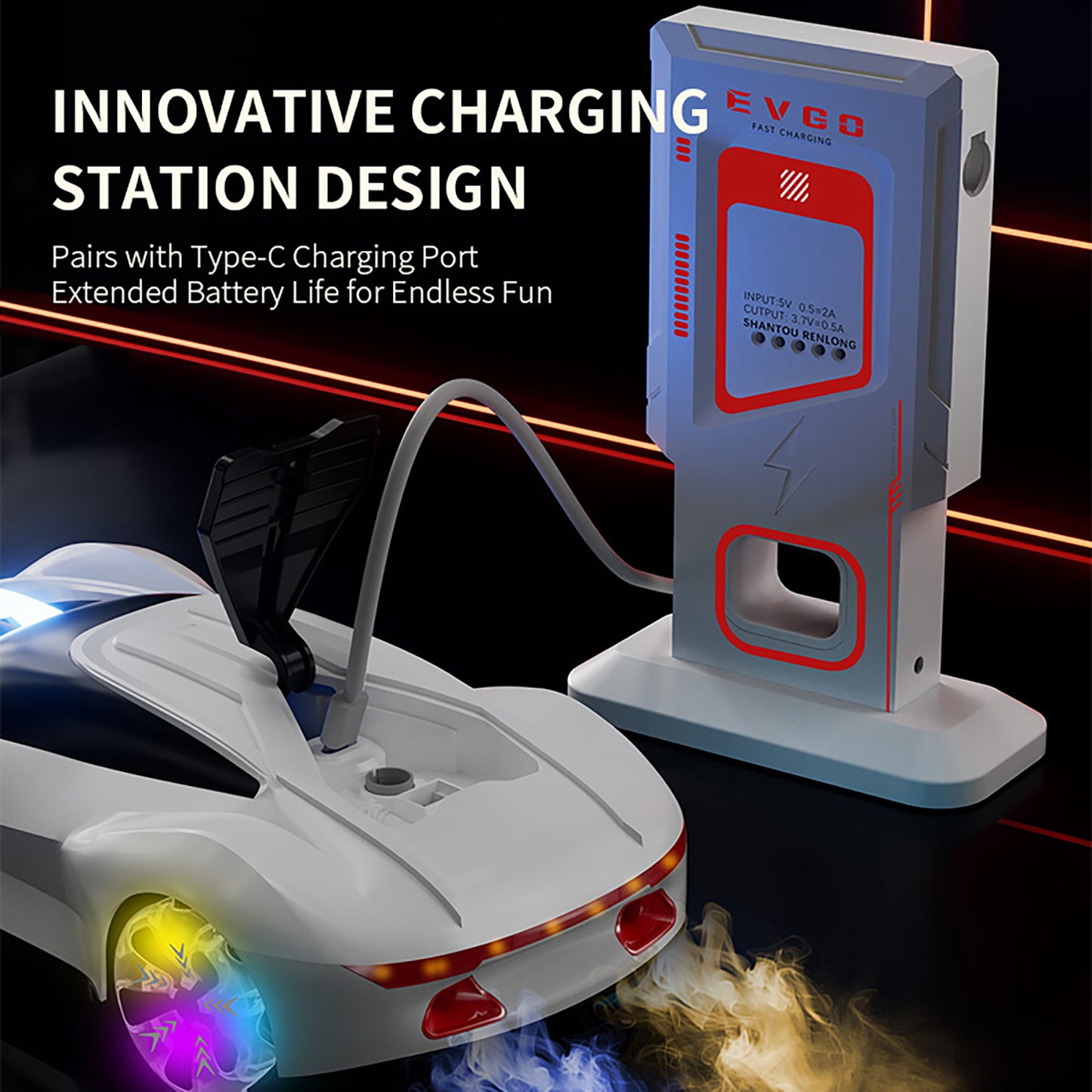 1/18 4*4 Remote Control Racing Drift Car 2.4Ghz RC Stunt Car Model Multi Directional Driving Lights Music Spray RTR Battery