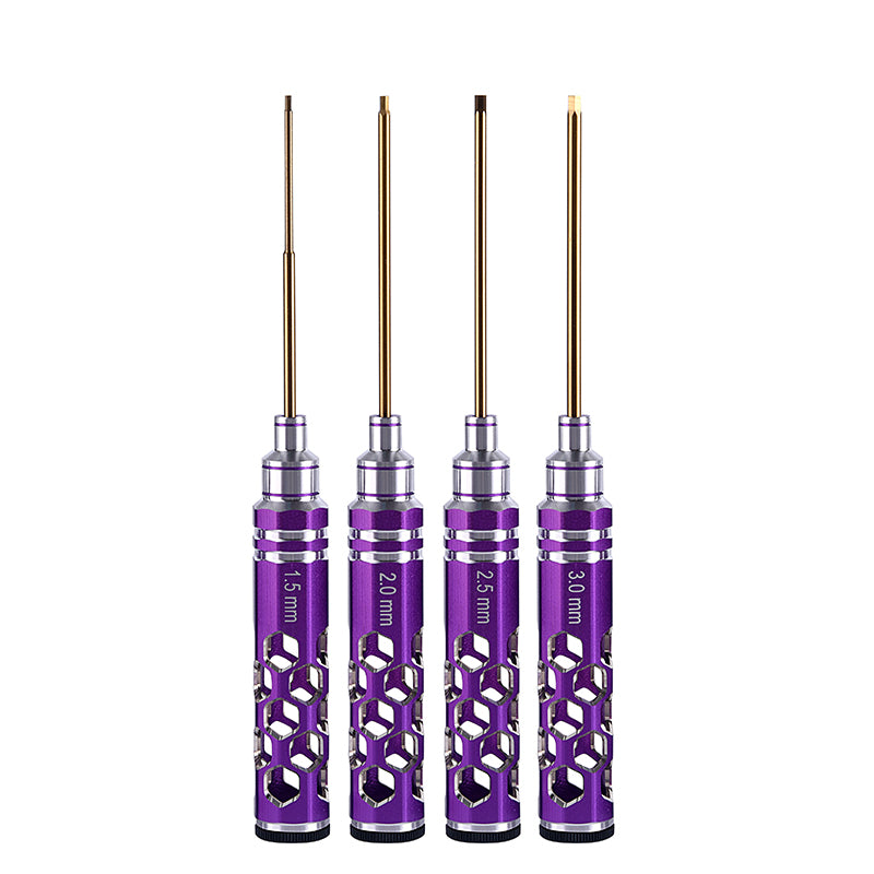 Metal Hex Nut Flathead Driver Socket Screwdriver Set 4pcs Tool Kit for RC Truck Car Drone Remote Control Crawler