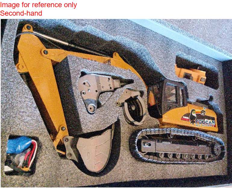 Second Hand US Stock HUINA 580 2.4G 1/14 Toys RC Metal Excavator Truck Model Smoke Battery Radio Bit