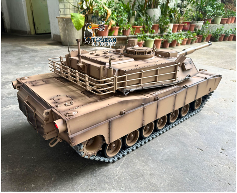 1239MM Henglong 1/8 Scale Full Metal Remote Control Tank 3918 USA M1A2 Abrams RTR 360 Turret Rotary Barrel Recoil Elevation