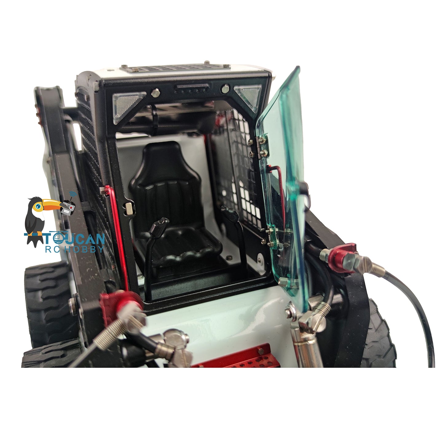 LESU 1/14 Aoue LT5H Wheeled Skid-Steer RC Hydraulic Loader Model Sound Lights Wheel Metal Sieve Bucket Gripper Hay Clamp Cleaner