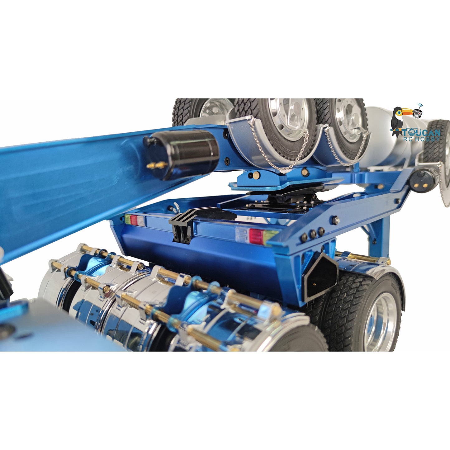 US Stock JDMODEL 1.5M New Assembled Painted Metal Drake Trailer for Tamiya 1/14 Scale Tractor Truck 1/12 Scale DIY Model Truck