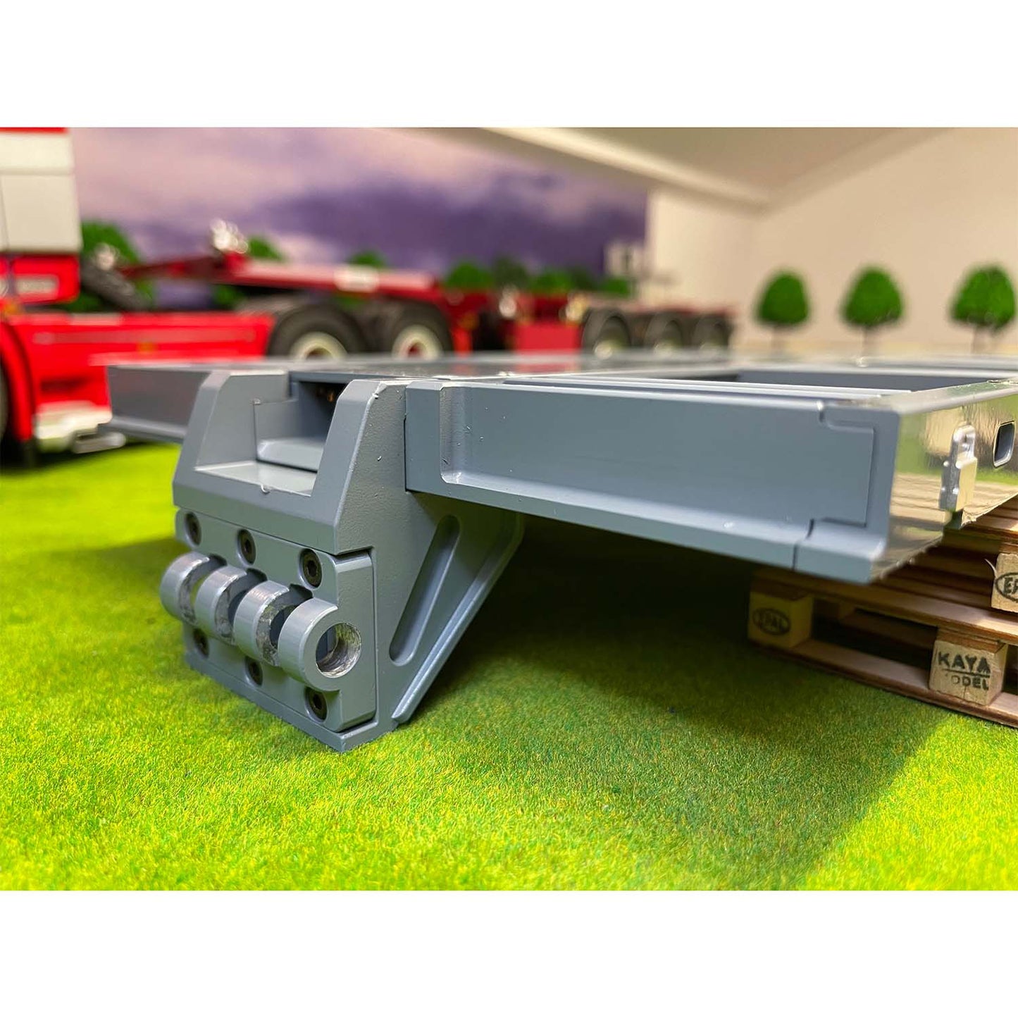 NOOXION 1/14 Broshuis 2+5Axle Metal Heavy Trailer Flat Module for TAMIYA RC Tractor Truck Remote Control Excavator Loader Model