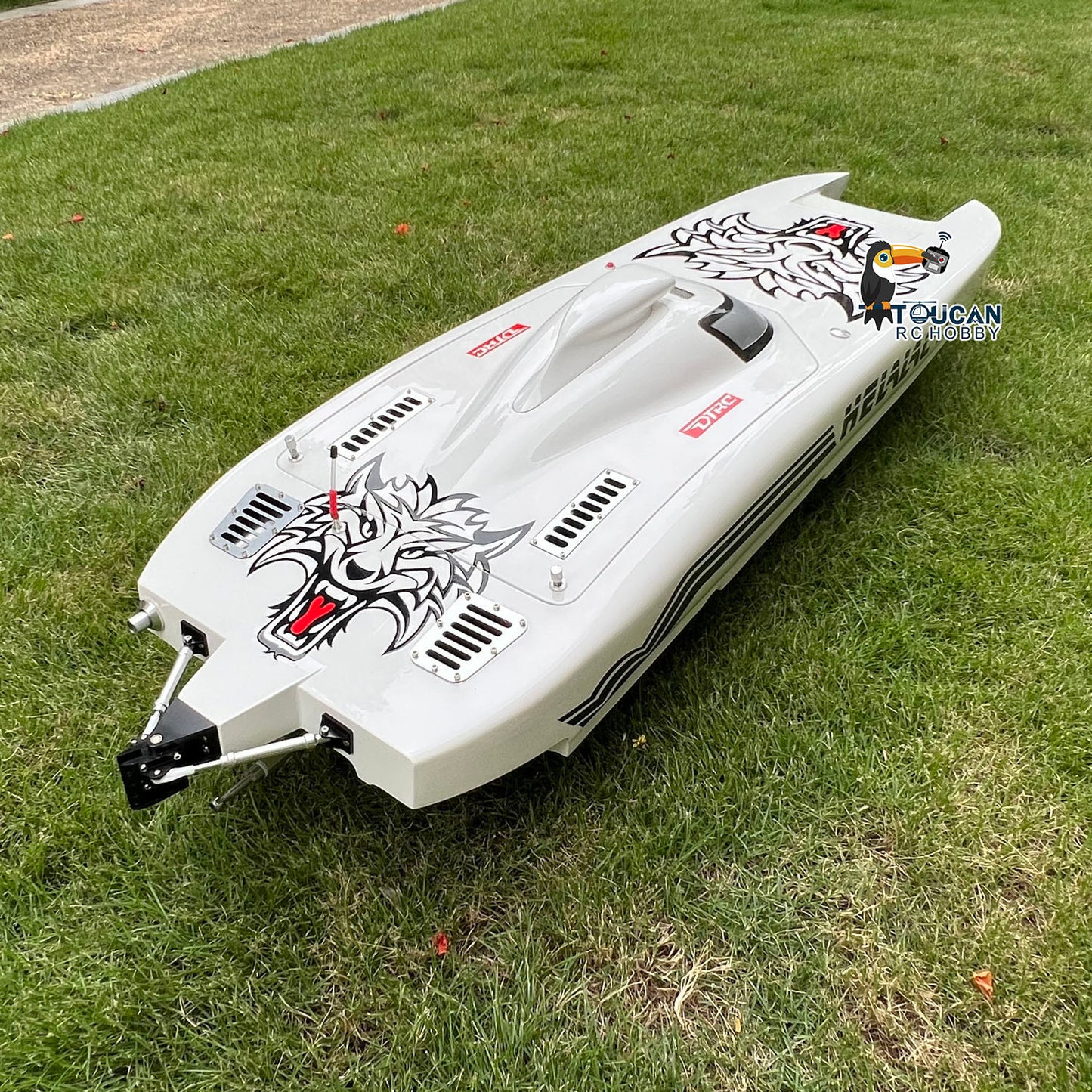 G30E 30CC Painted Fiber Glass Gasoline Racing ARTR RC Boat High Speed DIY Model Engine Servo Controller 1300*360*220mm 65-70km/h