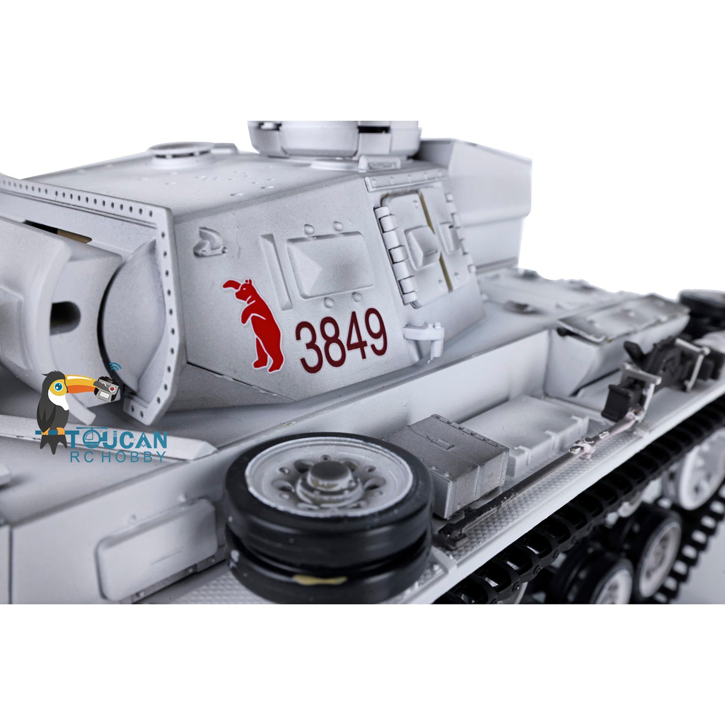 Henglong 1/16 Snow FPV 7.0 Customized Panzer III H RTR RC Tank 3849 Metal Wheels Infrared Combating Transmitter&Receiver Radio Controller Battery