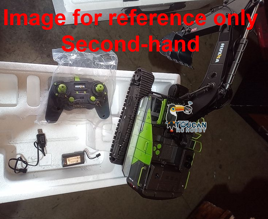 Fast Free Shipping Second Hand US Stock HUINA 1/14 593 Toys Model RC Excavator Car Gift Battery 2.4G Remote Control Digger