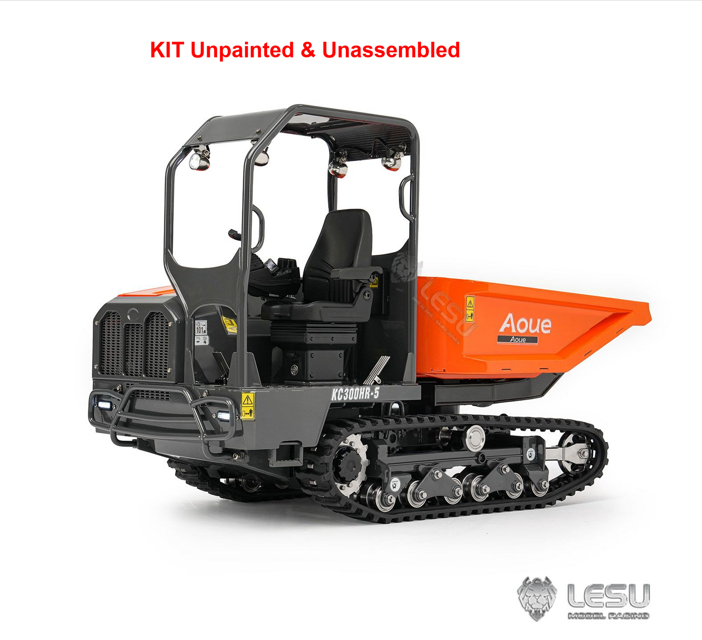 1/14 Hydraulic Remote Control Tracked Dumper KC300HR-5 Unpainted KIT LESU Metal RC Tipper Model Light Sound System No Battery