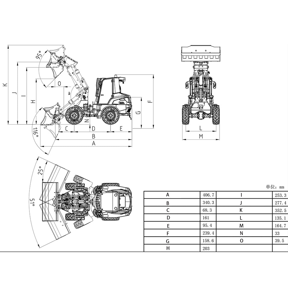LESU AOUE MCL8 1/14 Metal 4x4 Hydraulic RC Loader A0015 with 4CH Reversing Valve Light Sound System for Construction Model Hobbyists