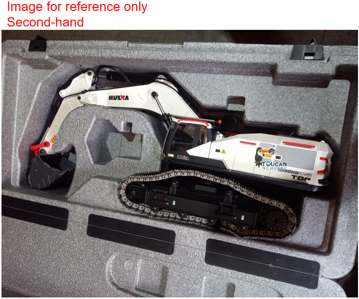 Second Hand US Stock 1/14 HUINA RC Metal Excavator Model Toys 1594 Radio Control Digger Light Sound Battery