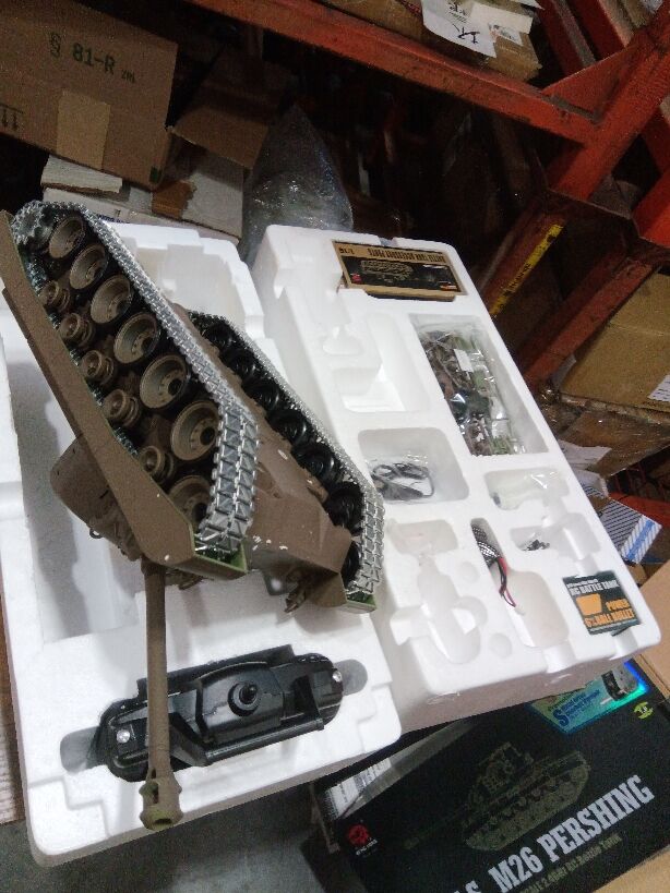 Second Hand US Stock Henglong 1/16 Scale 7.0 Upgraded 3838 M26 Pershing RTR RC Tank BB IR Metal Tracks Gearbox Drive Wheels