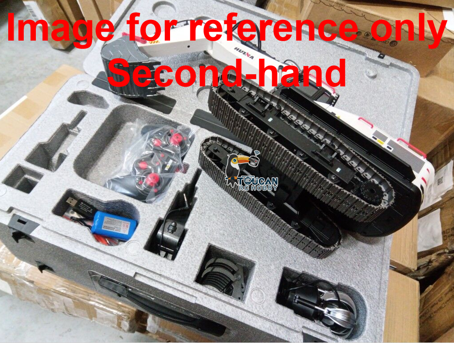 Fast Free Shipping Second Hand US Stock 1/14 HUINA RC Metal Excavator Model Toys 1594 Radio Control Digger Light Sound Battery