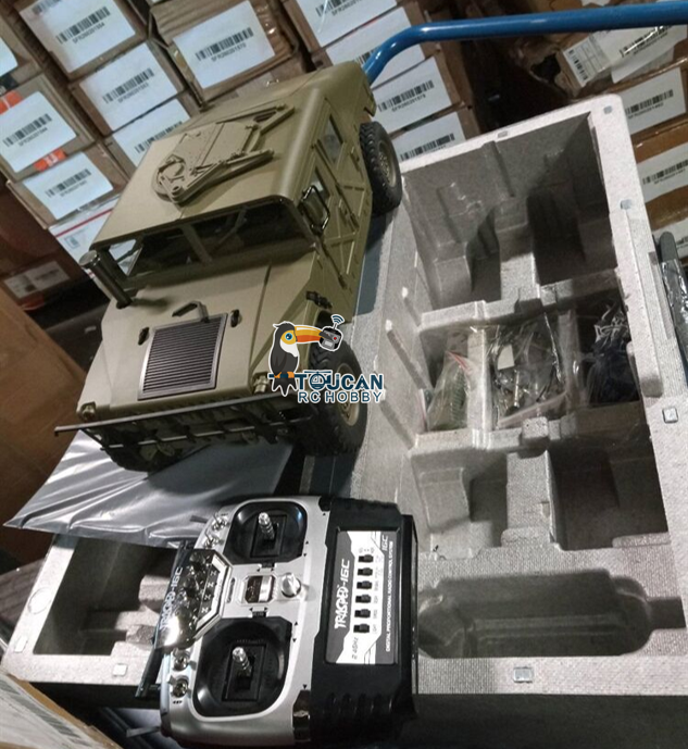 Free Shipping Second Hand US Stock HG 1/10 RC 4*4 P408 U.S. Military Vehicle Racing Car 2Speed ESC Motor 16CH Radio