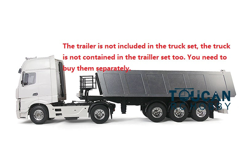 US Stock 1:14 Scale 2Axles DIY RC Tractor Radio Controlled Trucks Trailer Cars KIT Vehicle Model W/Motor DIY Parts