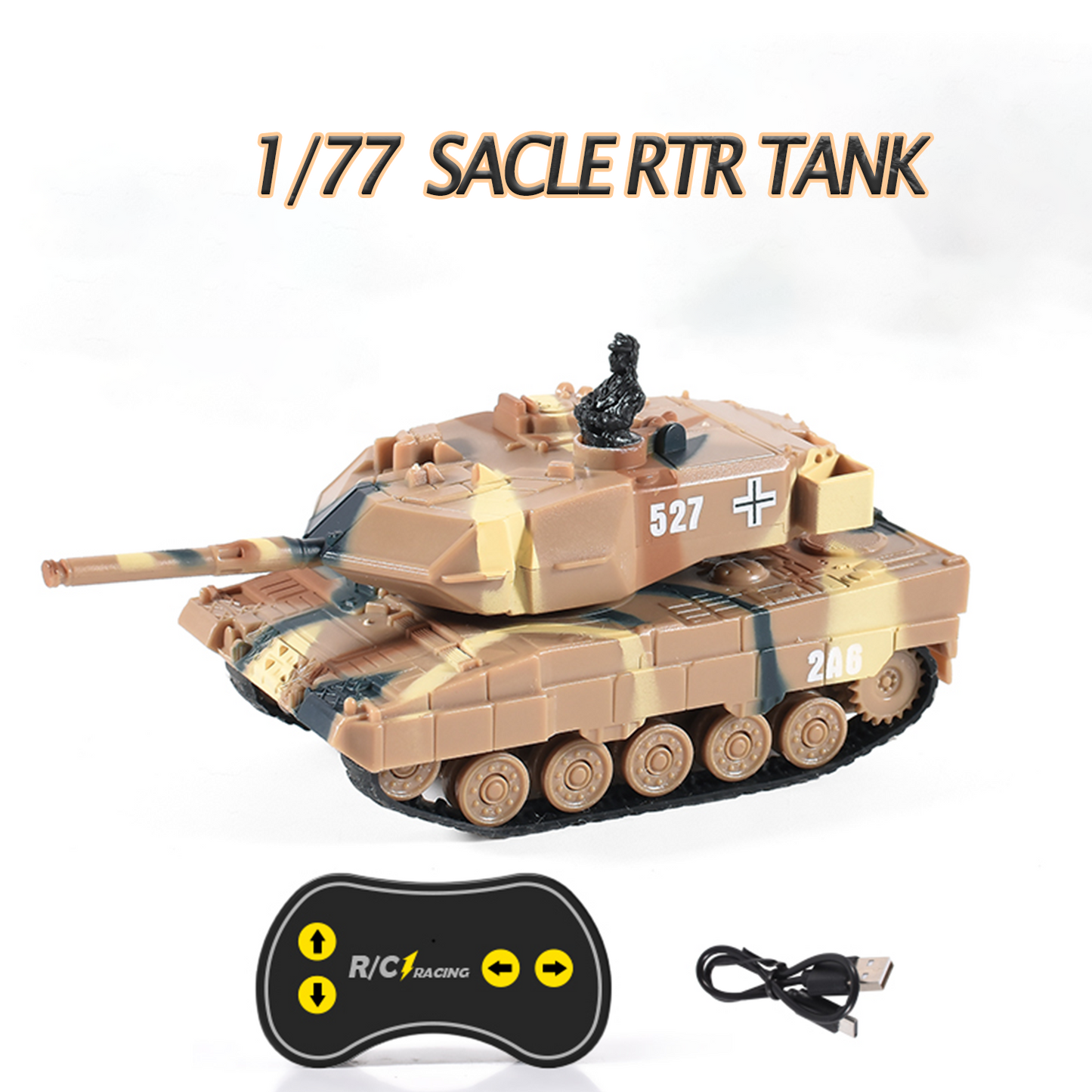 In Stock 1/77 RC Tank German Panther Battle Radio Controlled Panzer 360 Rotation RTR LED Light Mini Model Toy Gift for Children Adults