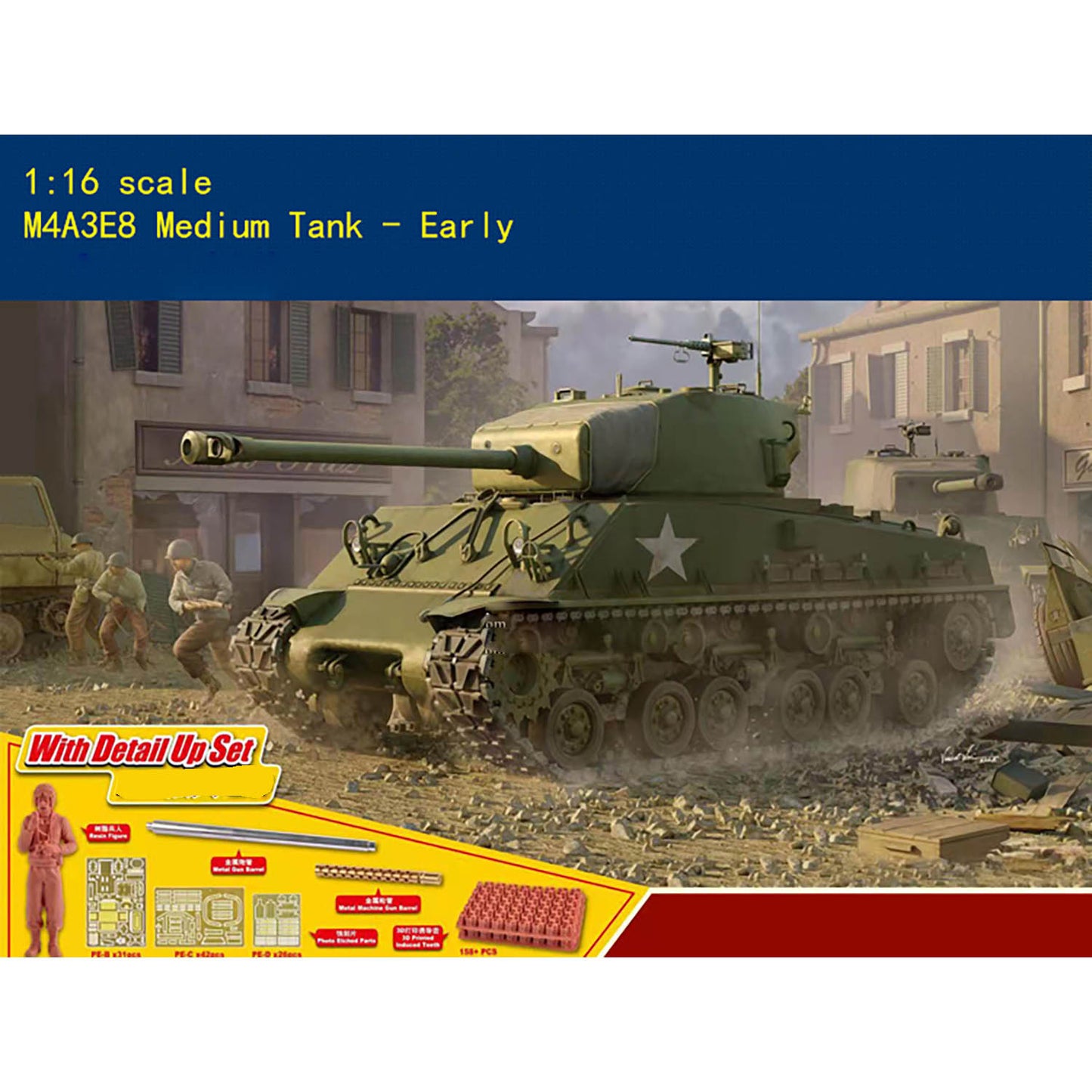 US Stock Trumpeter 61619 1/16 Scale M4A3E8 Medium Tank Early Plastic Unassembled Unpainting Static Model Armor Kit Toys Gifts