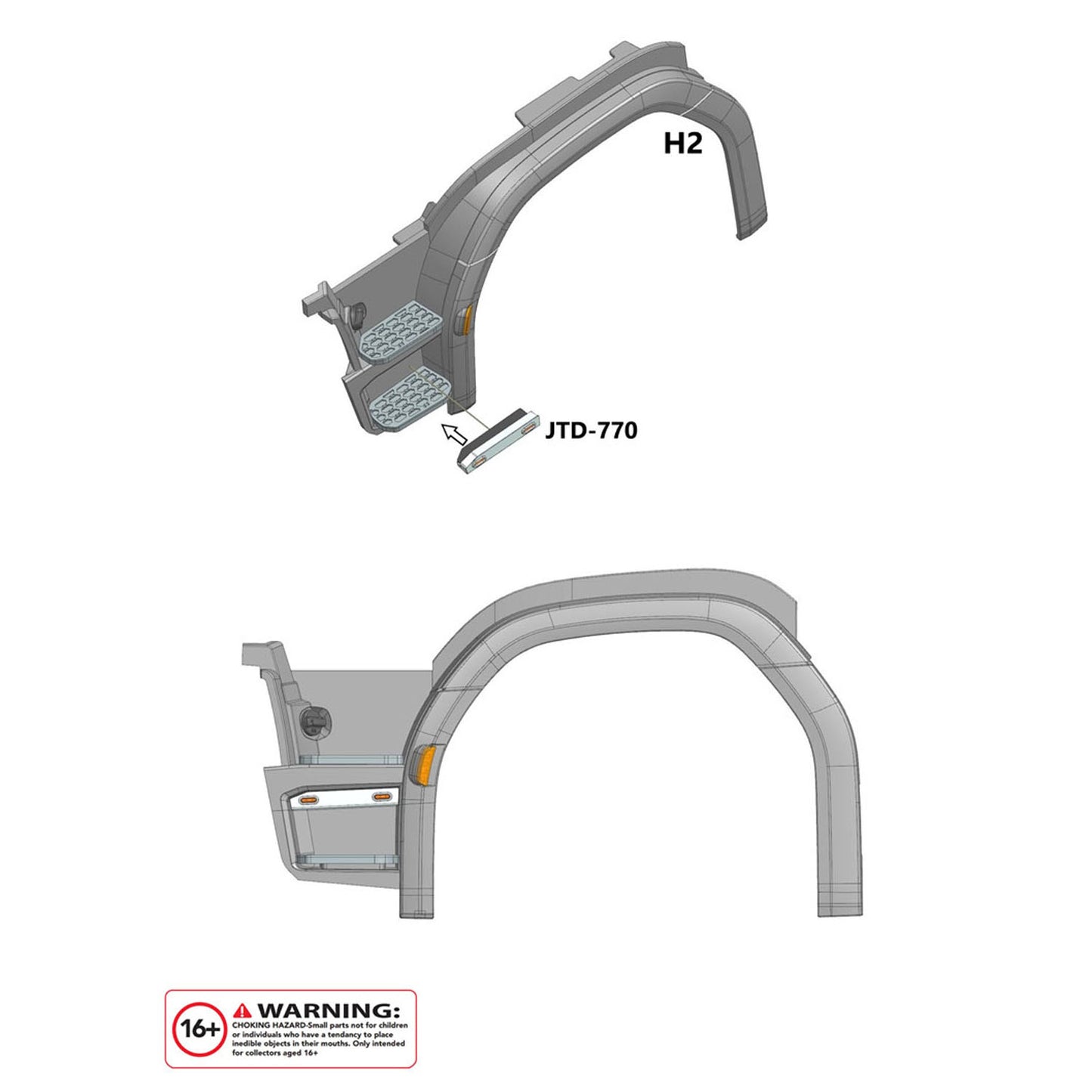 3V-5V Foot Pedal Light Metal LED Lamp for 1:14 DIY TAMIYA Remote Control Tractor Truck 770S 56368 56371 RC Lorry Model Vehicle