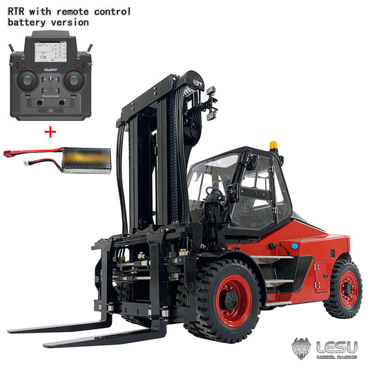 LESU 1/14 RC Hydraulic Painted Assembled RC forklift Metal Aoue-LD160S Remote Control Wheeled Car Sound Light System Model
