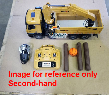 Fast Free Shipping Second Hand EU Stock HUINA 1538 1/14 RC Timber Grab Truck Dumper Remote Control Model Toy Vehicles 2.4G Radio Battery