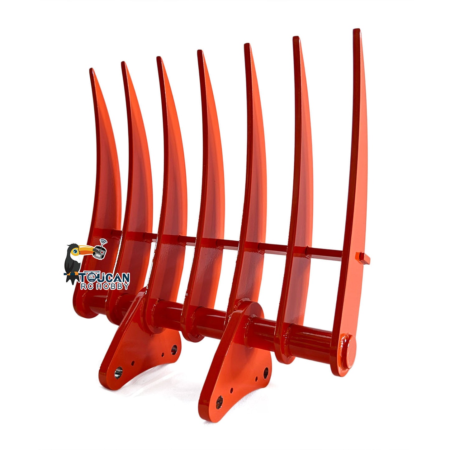 TOUCAN Metal Ripper Wide Bucket Manual Quick Coupler Rake for 1/8 Scale 385CF Hydraulic RC Excavator Remote Control Digger Model DIY Spare Parts