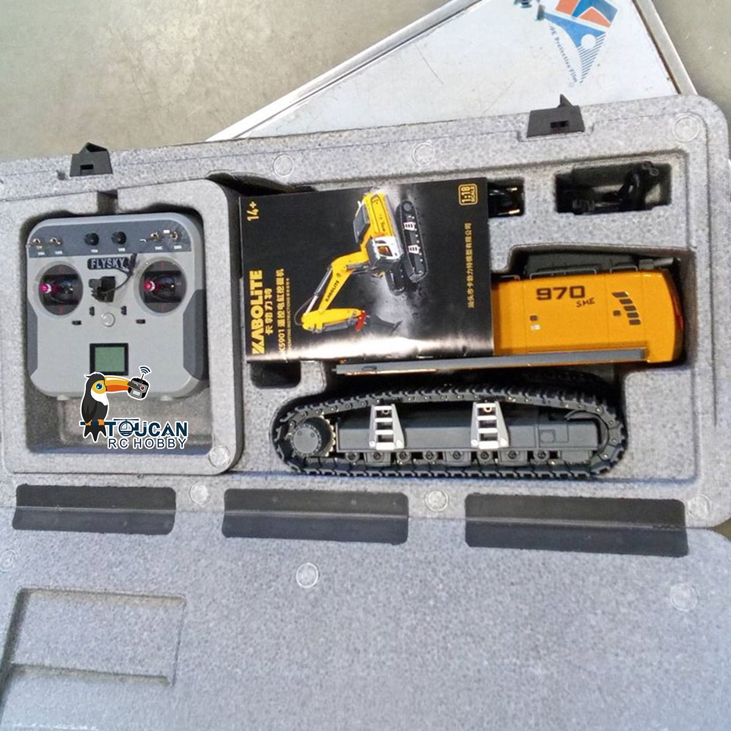 Free Shipping Second Hand CA Stock 1/18 Kabolite 5901 100S Electric Lifting RC Excavator Flysky Remote Control Digger Engineering Vehicle Electric Ripper Hammer