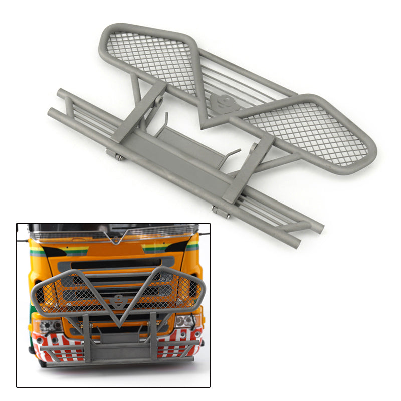 LESU Metal Front Bumper Grille Guard for 1/14 Tamiiya R620 R470 RC Tractor Truck DIY Model Remote Control Cars
