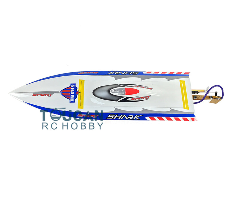 H750 Fiber Glass Blue Electric Race PNP RC Boat W/ Motor Servo ESC Hardware DIY Model W/O Battery 750*210*120mm 65-75km/h Present
