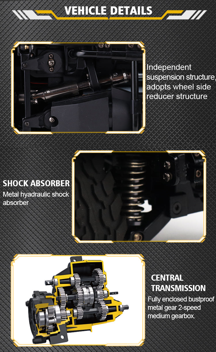 HG P415A 1/10 4*4 RC Off-road Vehicle for Painted Pick-up Remote Control Crawler Model W/ Radio ESC Motor Servo