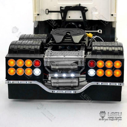 LESU Metal Tail Rear Beam Taillight Bumper Base Air Tanks for 1:14 Scale TAMIIYA R620 R470 RC Tractor Truck Models