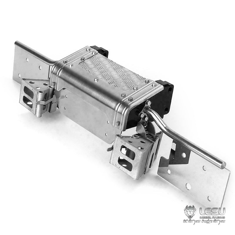 LESU Metal Tail Rear Beam Taillight Bumper Base Air Tanks for 1:14 Scale TAMIIYA R620 R470 RC Tractor Truck Models