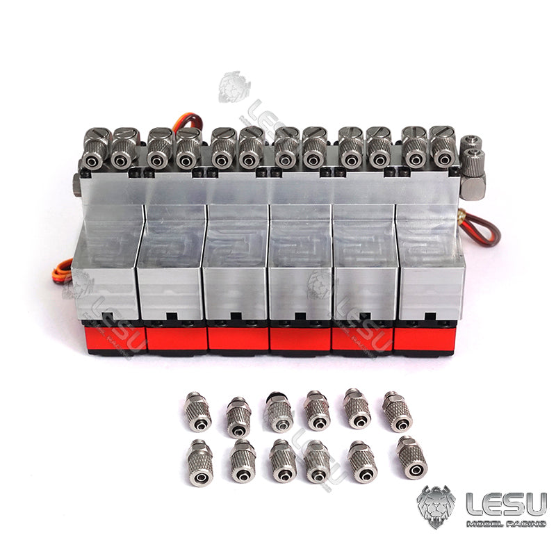 1/14 LESU Metal Reversing Valve 1/2/3/4/5/6 Channel Directional Valve Servo for RC Hydraulic Dump Truck Loader Excavator