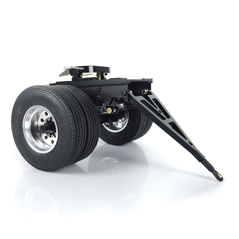 LESU 1PC Metal Trailer Fifth Wheel 25.5*18.2*14CM for 1/14 Radio Controlled TAMIIYA Tractor Truck Car DIY Model Hydraulic Dumper