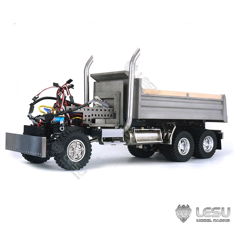 BEST SELLING LESU 1/14 6*6 KING Metal Hydraulic RC Dumper Tipper Truck Metal Bucket Axle Lights Sounds Without Cabin