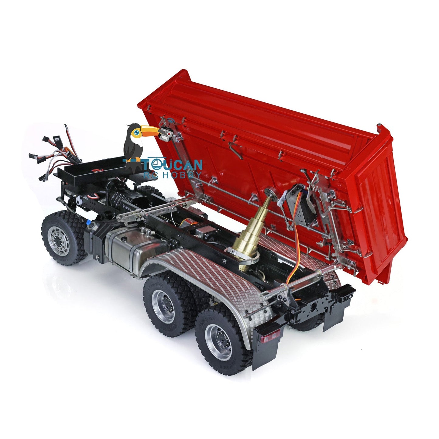 LESU 3348 6*6 1/14 Painted Cabin RC Three-way Tipper Dumper Construction Vehicle Car Model W/ Motor Servo ESC Light Sound System