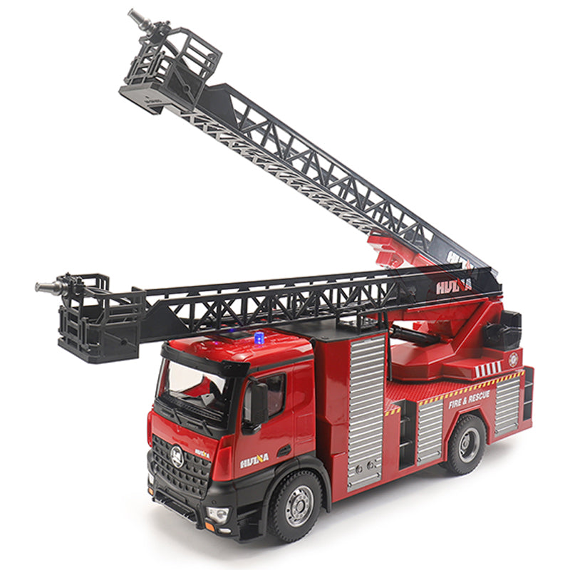 In Stock HUINA Toy Ready-To-Run 1/14 561 2.4G Sprayable Scaling Ladder Fire Truck RC Model Up&Down Ladder Spraying Water Simulated Whistle