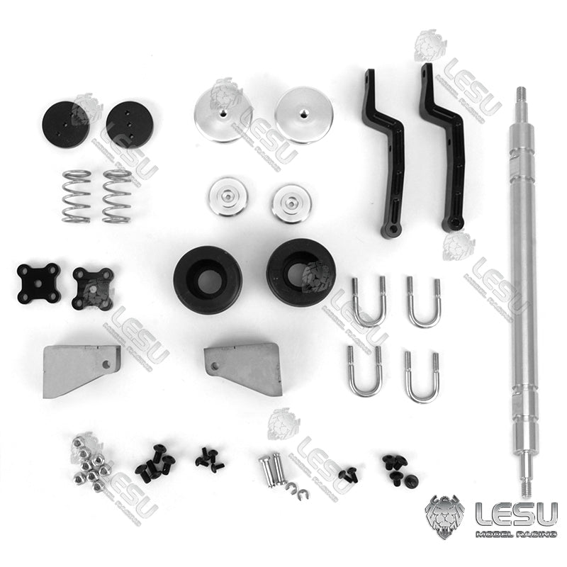 US Stock LESU 1/14 Metal Spare Part Air Pneumatic Suspension W/ Axle for Radio Controlled Hydraulic Trailer Truck TAMIYA Car Model