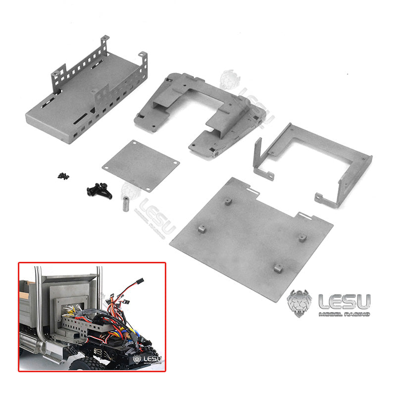 Metal Unpainted Battery Compartment DIY Spare Part for LESU 1/14 KING Chassis Tractor Truck TAMIYA Model Car