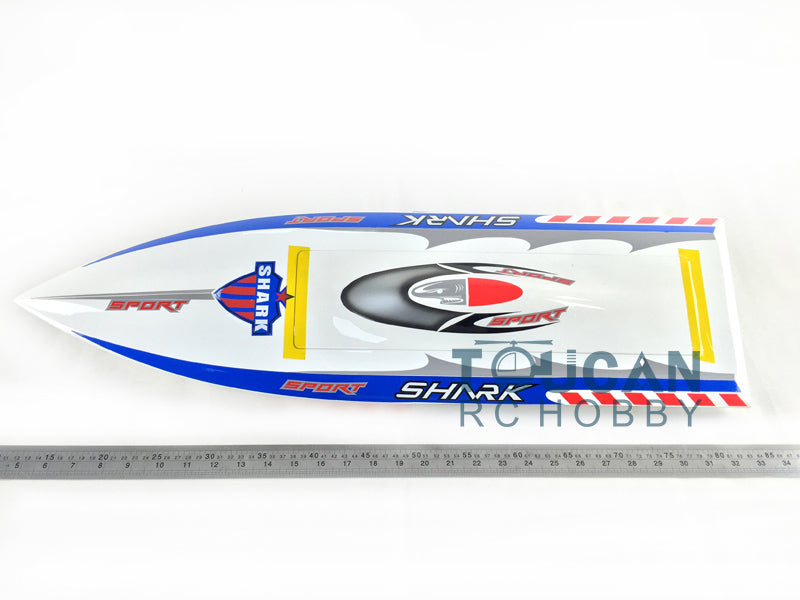 H750 Prepainted Blue White Fiber Glass Blue Electric Racing KIT RC Boat Hull Shark DIY Model for Advanced Player 750*210*120mm