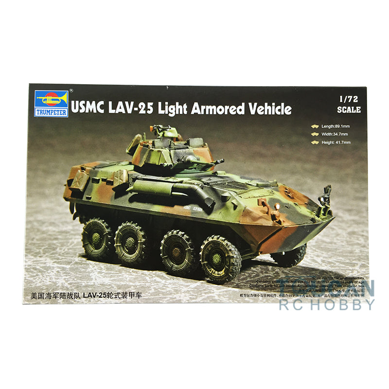 US STOCK Trumpeter 07268 1/72 Scale Panzer USMC LAV-25 Light Armored Vehicle Model