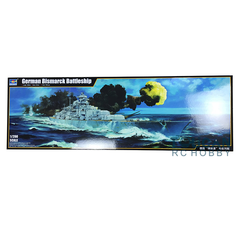 US STOCK Trumpeter 03702 1/200 Scale Warship German KM Bismarck Battleship Static Model