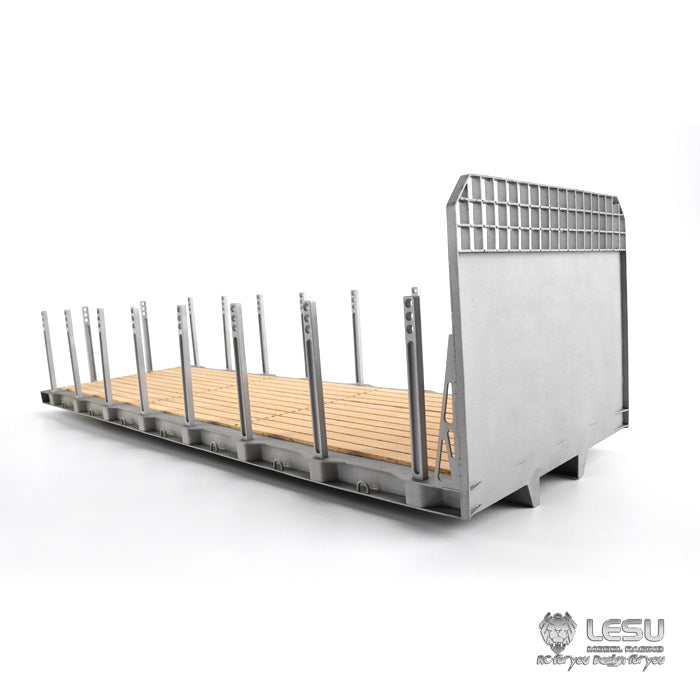 LESU 560MM Metal Flat Cargo Bucket Hopper Flatbed Ramp Body for DIY700 6x4 1/14 TAMIIYA Remote Control Tractor Truck Lorry