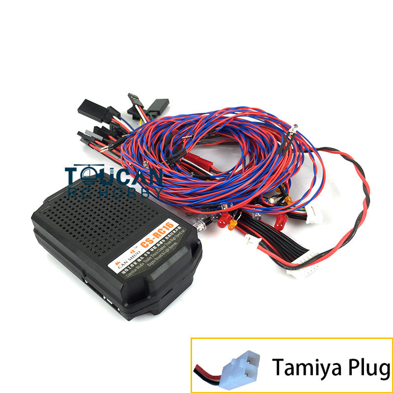 RC16 LED Light Sound Set System 1.5ins 2ins Speaker Spare Parts for 1/14 TAMIYA RC Tractor Trucks Remote Control Cars DIY Model