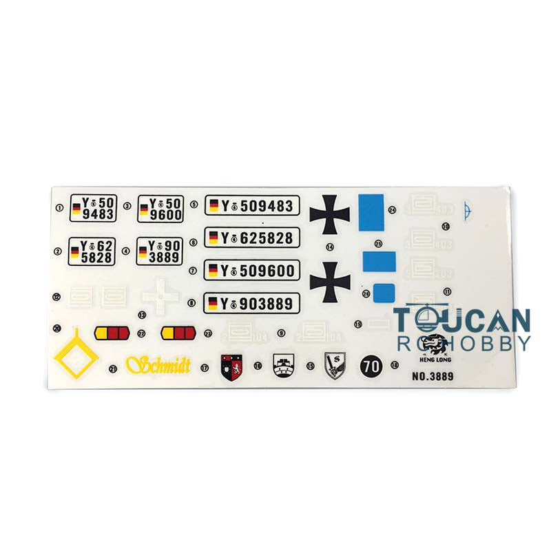 US Stock 1:16 Scale Henglong Sticker Decoration Spare Part for German Leopard2A6 RC Tank 3889 Model DIY