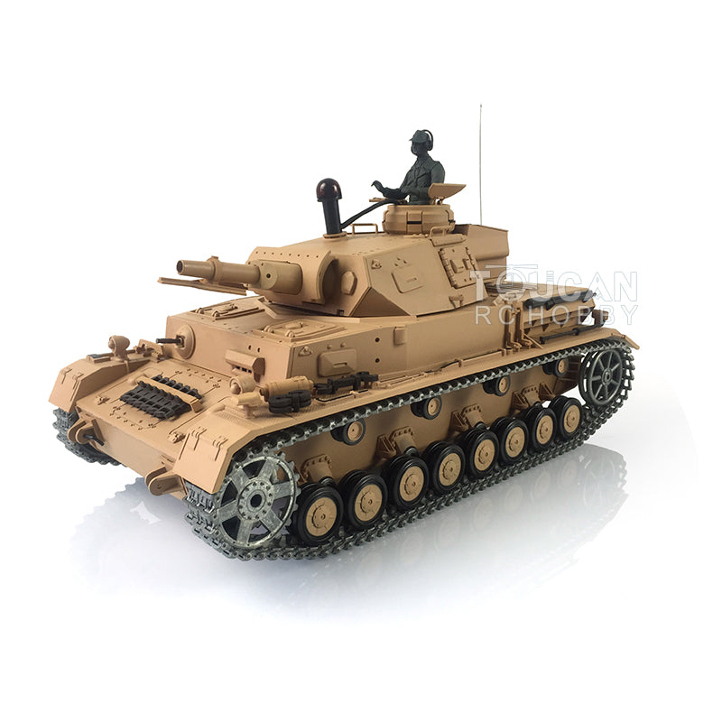 Henglong 1/16 7.0 RC Tank 3858 Panzer IV F Radio Control Upgraded Tank W/ 360Degrees Rotating Turret Metal Tracks Idler Sproket Wheel