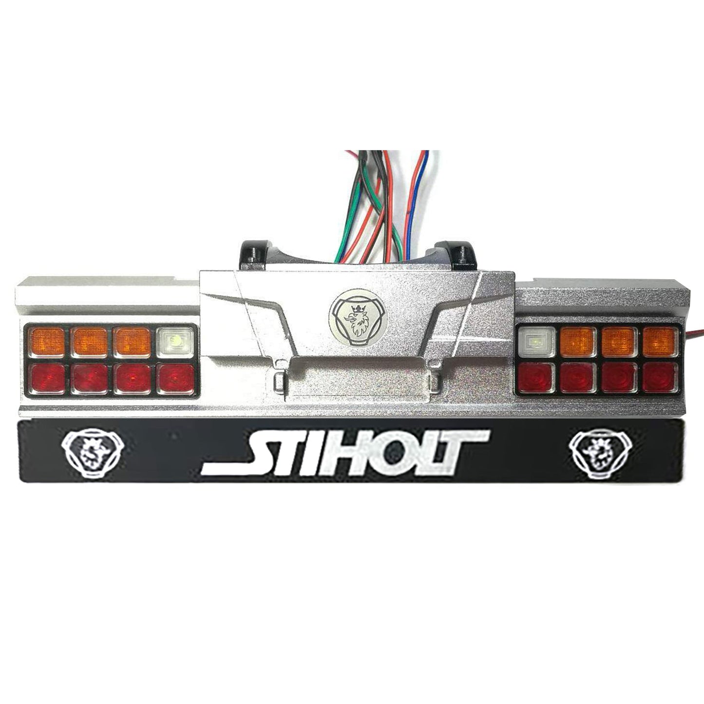 Degree Metal Tail Beam Taillight Set Upgrade Universal Customized Part for 1/14 RC Tractor R620 56323 Radio Controlled Car Truck