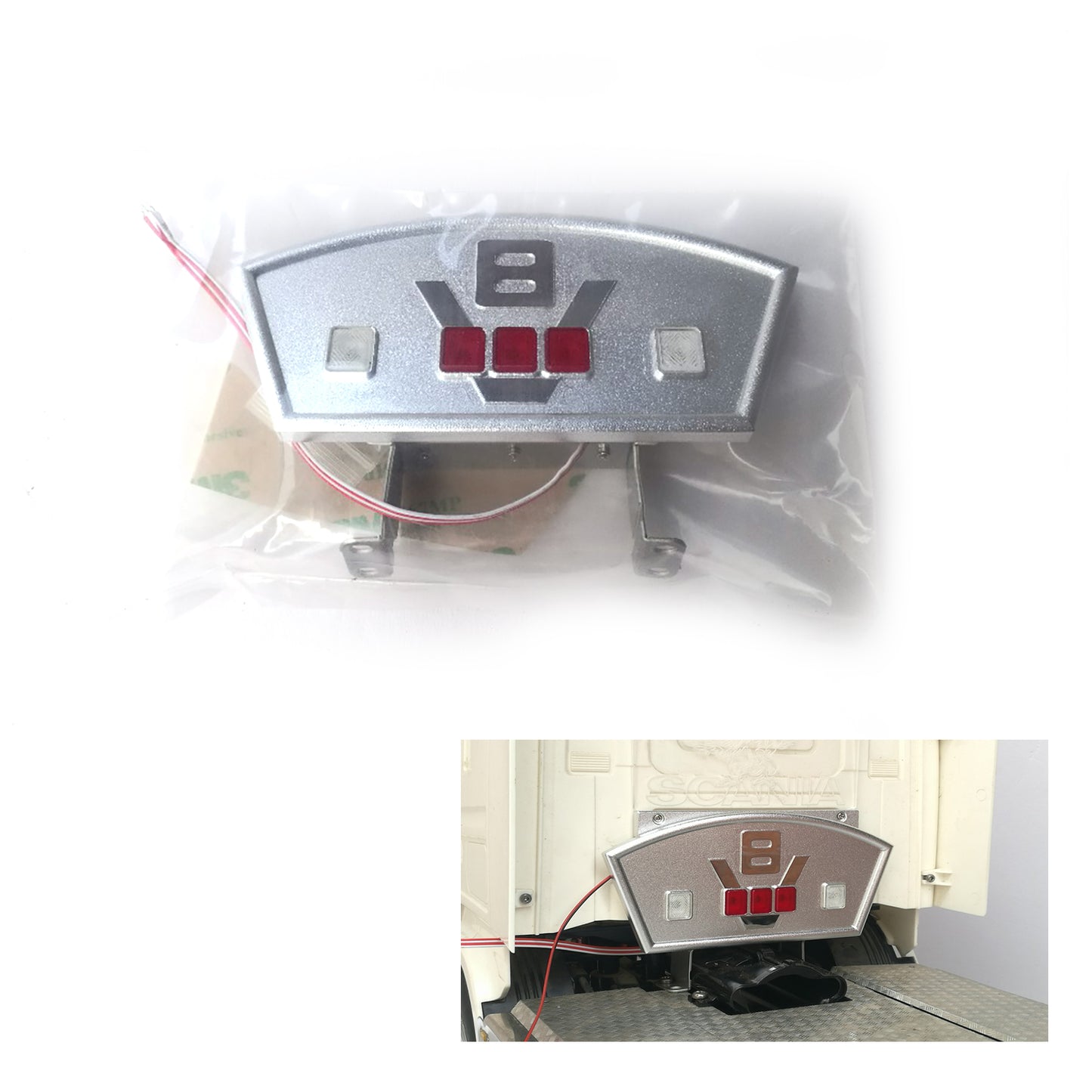 RC Trcusk DIY Parts Cabin Rear Light LED Upgrade Degree Model Universla for Tamiya 1/14 56323 RC Tractor Truck LESU Car