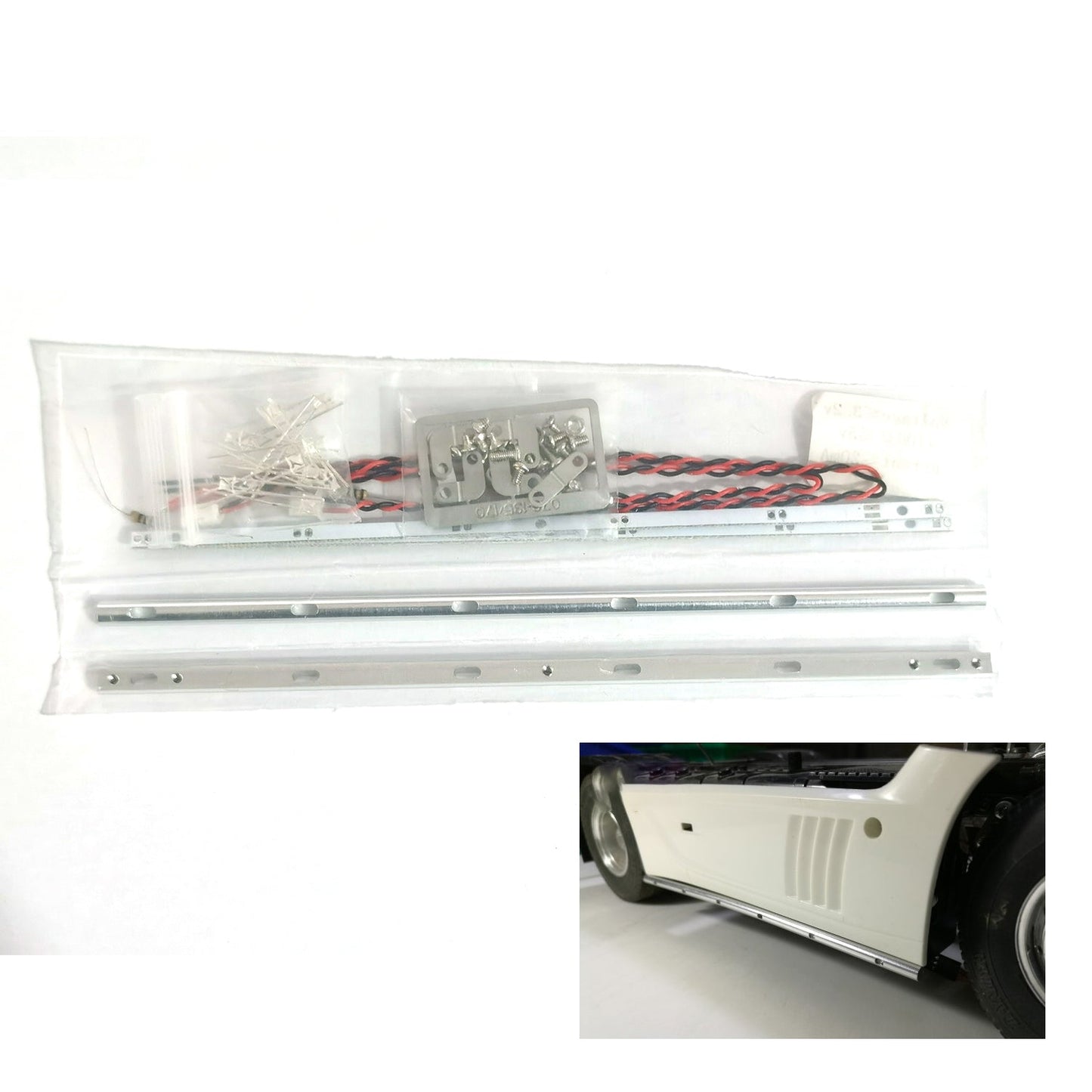 Degree Scale Model Spare Part Upgrade Side Skirts Light LED for DIY TAMIlYA 1/14 Remote Control Tractor Truck LESU Dumper Tipper