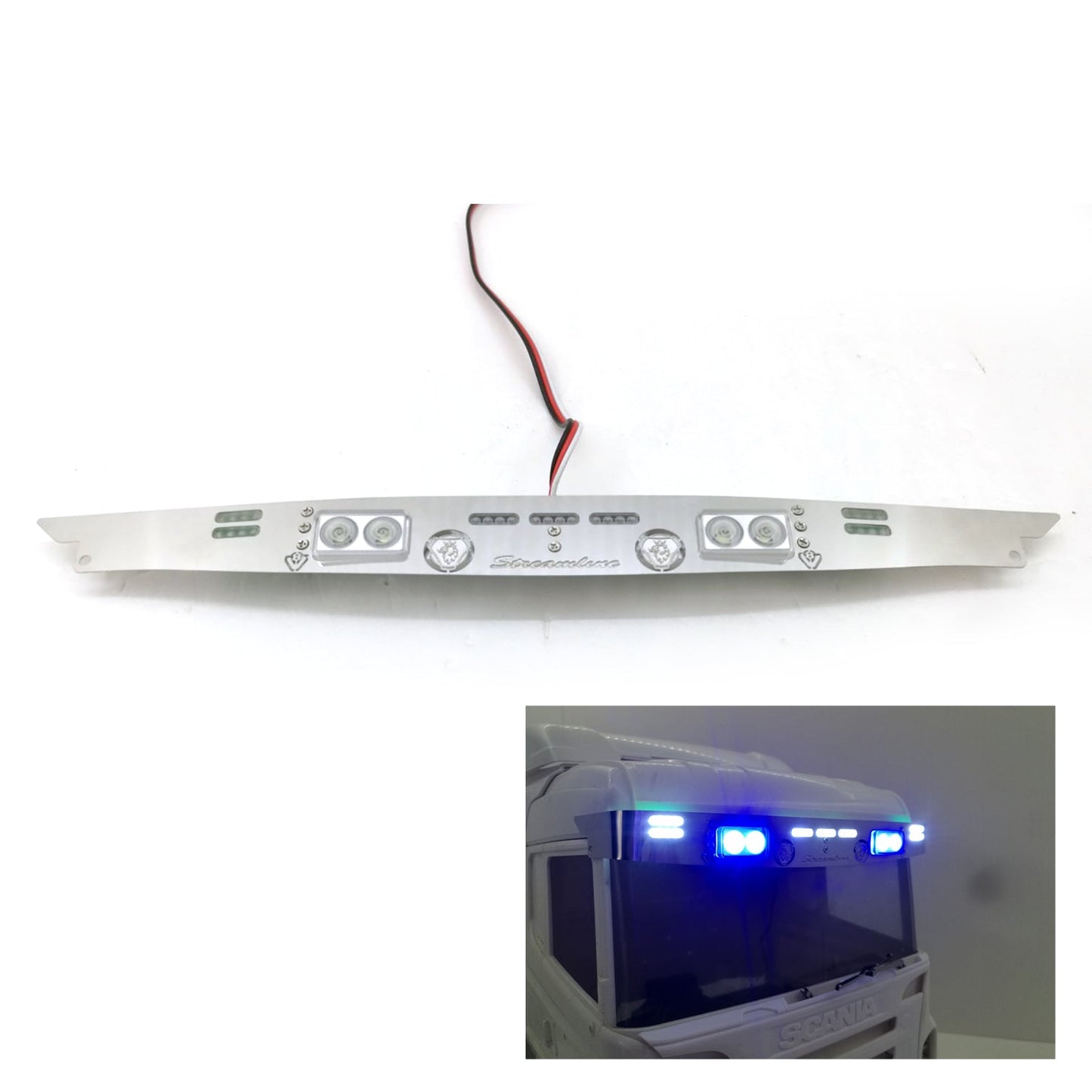 Degree Remote Controlled Model Spare Part Metal Shine Resistance Cover W/ LED Light for 1/14 Tamiiya RC Tractor Truck Cars