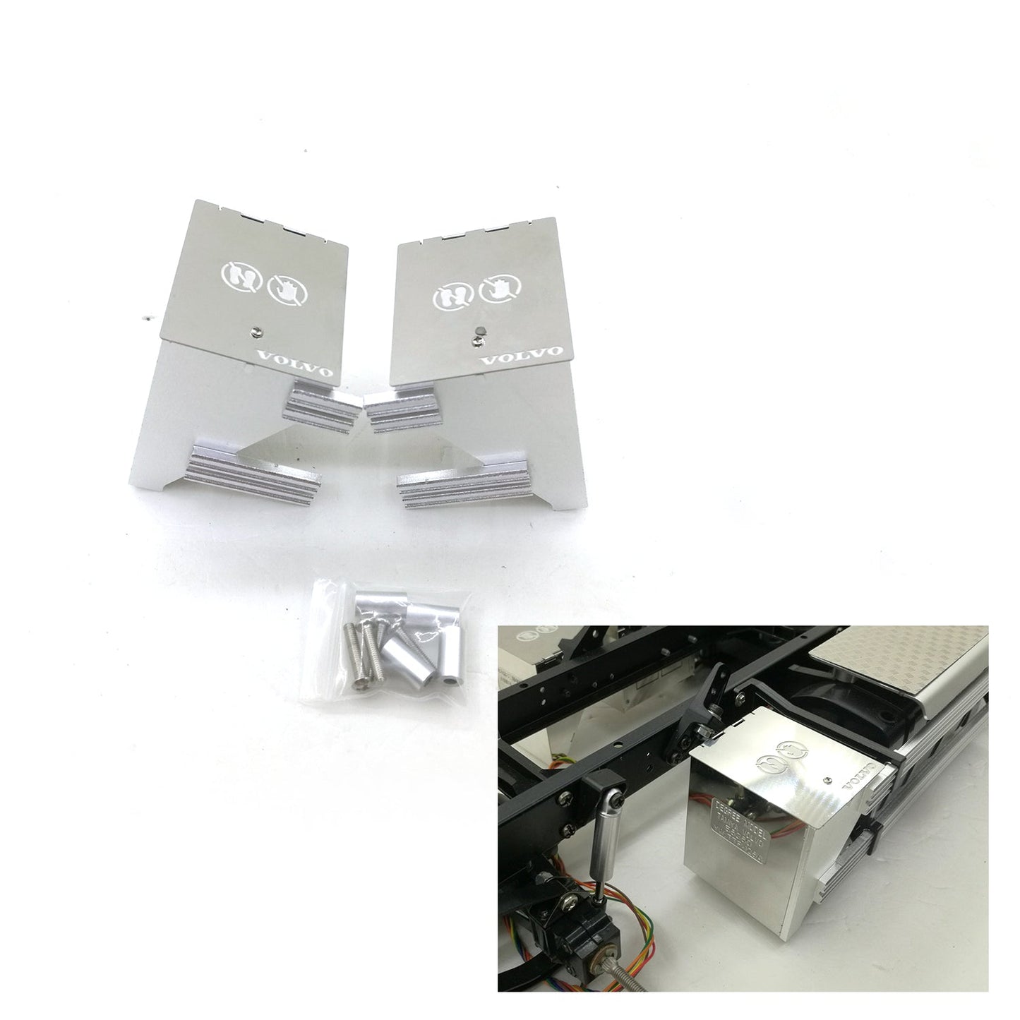 Degree Scale Trucks Spare Parts Metal Tool Box Replacements for Tamiiya 1/14 Radio Controlled Tractor Truck DIY LESU HUINA